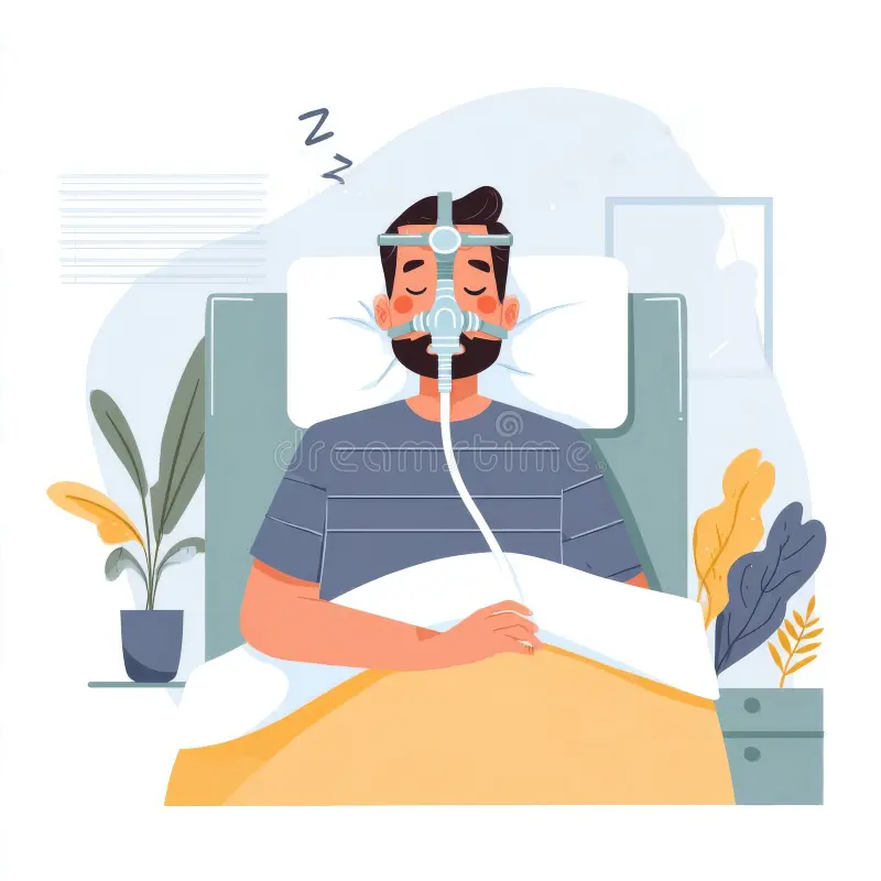 Person sleeping with sleep apnea mask